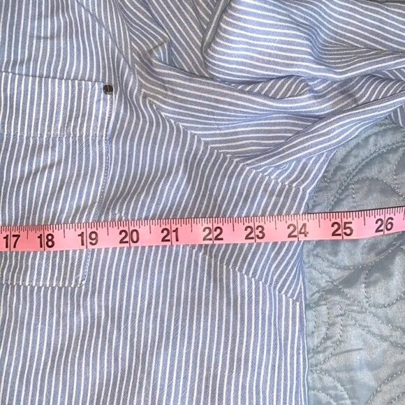 Jones New York Oversized Stripe Button-Down Shirt XXL Blue White 100% Viscose As - Picture 10 of 10